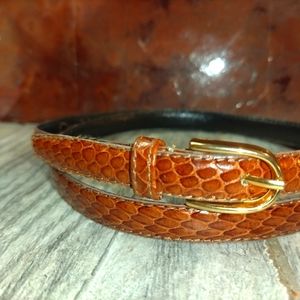 Women's Snake Skin Cassidy 🐍 Leather Belt slime style size L 35 adjustable